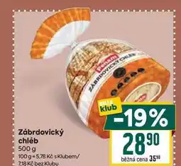 Billa Zábrdovický chléb 500 g nabídka