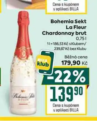 Billa Bohemia Sekt La Fleur Chardonnay brut 0,75l nabídka