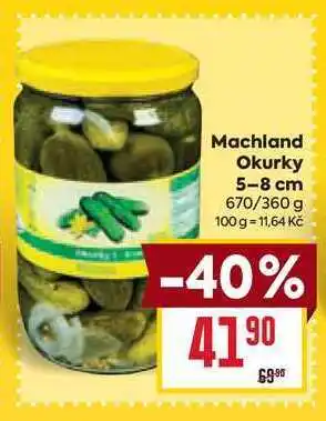 Billa Machland Okurky 5-8 cm 670/360 g nabídka