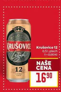 Billa Krušovice 12 0,5 1, plech nabídka