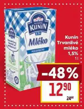 Billa Kunín Trvanlivé mléko 1,5% 1l nabídka