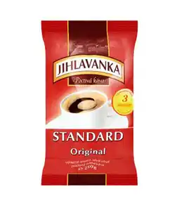 Billa Jihlavanka Standard Original pražená mletá káva 250g, vybrané druhy nabídka