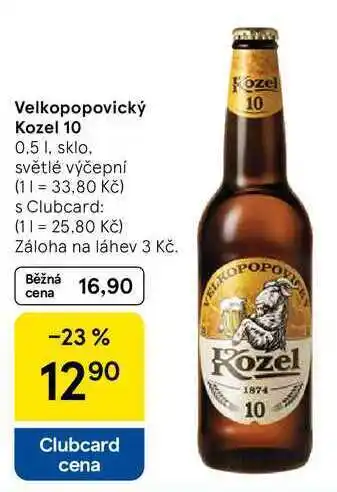 Tesco Velkopopovický Kozel 10, 0.5 l, sklo nabídka