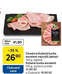 Tesco Chodura Dušená šunka excelent nejvyšší jakosti, 100 g, balená nabídka