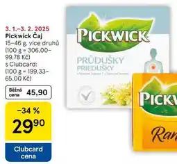 Tesco Pickwick Čaj 15-46 g, více druhů nabídka