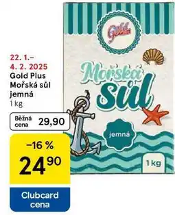 Tesco Gold Plus Mořská sůl jemná, 1 kg nabídka