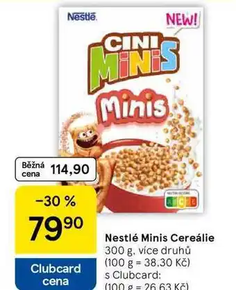 Tesco Nestlé Minis Cereálie 300 g, více druhů nabídka