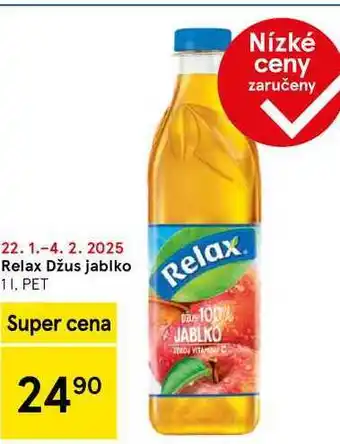 Tesco Relax Džus jablko, 1 l. PET nabídka