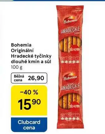 Tesco Bohemia Originální Hradecké tyčinky dlouhé kmín a sůl, 100 g nabídka