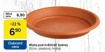 Tesco Miska pod květináč Sydney 15 cm, plastová, hnědá nabídka