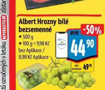 Albert Albert Hrozny bílé bezsemenné 500 g nabídka