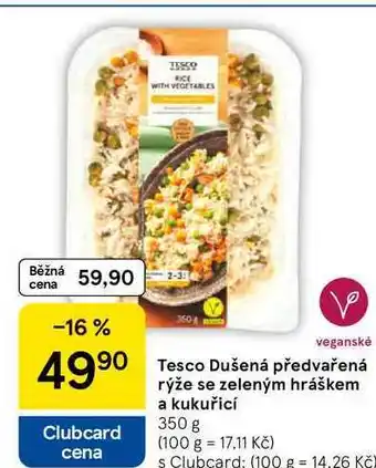 Tesco Tesco Dušená předvařená rýže se zeleným hráškem a kukuřicí, 350 g nabídka