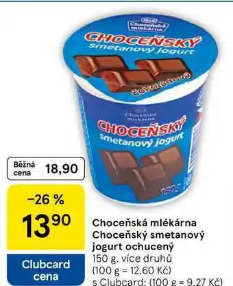 Tesco Choceňská mlékárna Choceňský smetanový jogurt ochucený, 150 g nabídka