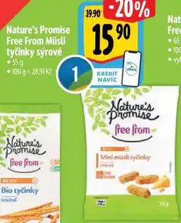 Albert Nature's Promise Free From Müsli tyčinky sýrové 55 g nabídka