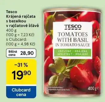 Tesco Tesco Krájená rajčata s bazalkou v rajčatové šťávě, 400 g nabídka