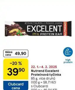 Tesco Nutrend Excelent Proteinová tyčinka, 85 g. více druhů nabídka