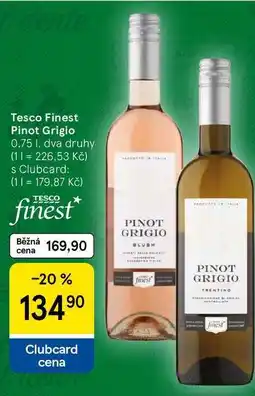 Tesco Tesco Finest Pinot Grigio, 0,75 I, dva druhy nabídka