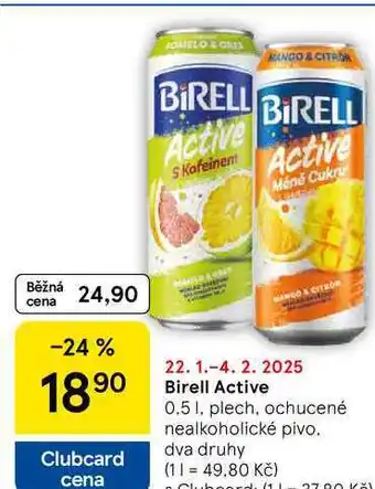 Tesco Birell Active, 0.5 l. plech nabídka