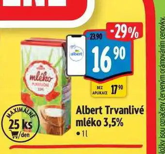 Albert Albert Trvanlivé mléko 3,5% 1 l nabídka