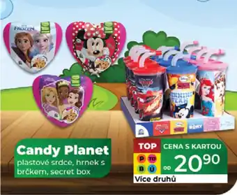 Tamda Foods Candy Planet plastové srdce, hrnek s brčkem, secret box nabídka