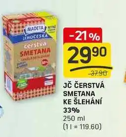 Flop JČ ČERSTVÁ SMETANA KE ŠLEHÁNÍ 33% 250 ml nabídka