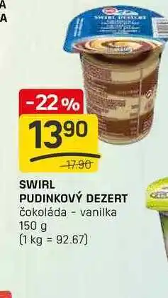 Flop SWIRL PUDINKOVÝ DEZERT čokoláda vanilka 150 g nabídka