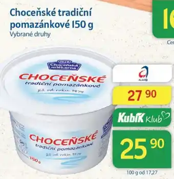 Kubík potraviny Choceňské tradiční pomazánkové nabídka