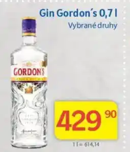 Kubík potraviny Gin Gordon's nabídka