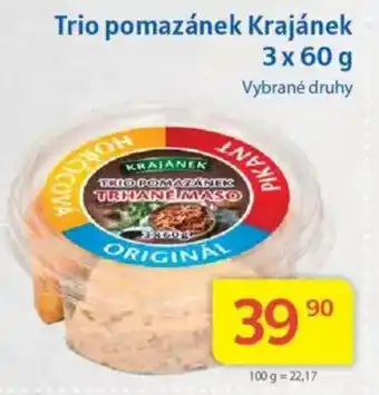 Kubík potraviny Trio pomazánek Krajánek nabídka