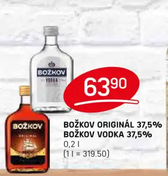 Flop BOŽKOV Original 37,5% BOŽKOV Vodka 37,5% nabídka