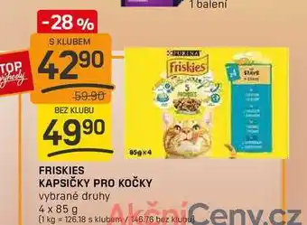 Flop FRISKIES KAPSIČKY PRO KOČKY vybrané druhy 4 x 85 g nabídka