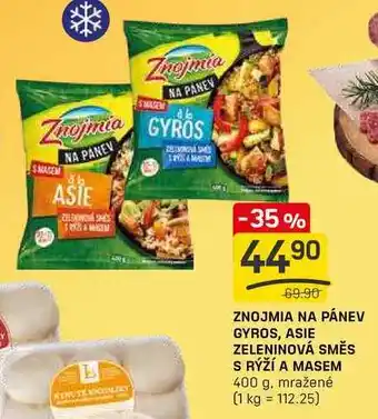 Flop ZNOJMIA NA PÁNEV GYROS, ASIE ZELENINOVÁ SMĚS S RÝŽÍ A MASEM 400 g nabídka