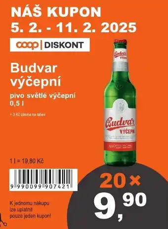 COOP DISKONT Budvar výčepní nabídka