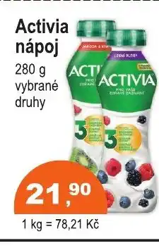 COOP DISKONT Activia nápoj nabídka