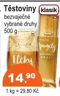 COOP DISKONT Těstoviny nabídka