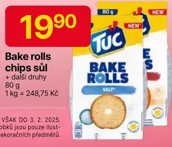 Hruška TUC Bake rolls chips sůl nabídka