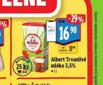 Albert Trvanlivé mléko 3,5% nabídka