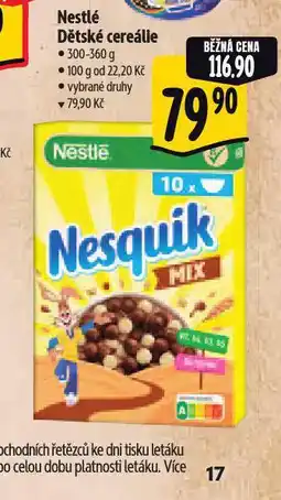 Albert Nestlé dětské cereálie nabídka