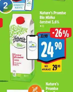 Albert Bio mléko čerstvé 3,6% nabídka