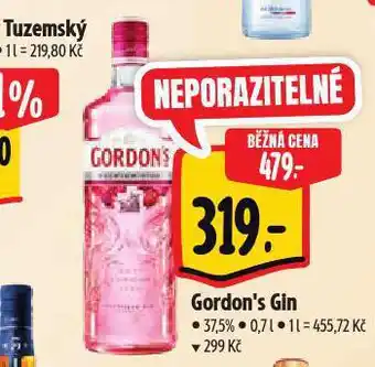 Albert Gordon´s gin nabídka