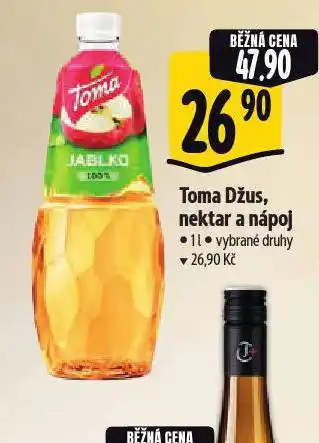 Albert Toma džus, nektar a nápoj nabídka