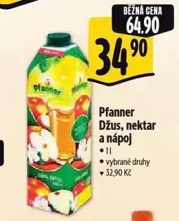 Albert Pfanner nektar a nápoj nabídka