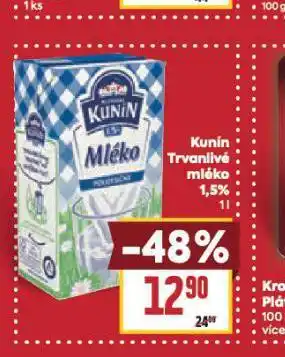 Billa Trvanlivé mléko 1,5% nabídka