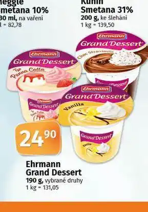 Coop Ehrmann hrand dessert nabídka