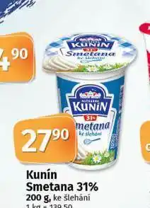 Coop Kunín smetana 31% nabídka