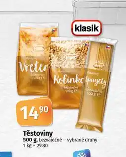 Coop Klasik těstoviny nabídka