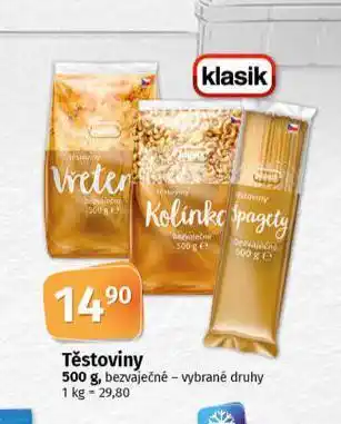 Coop Klasik těstoviny nabídka