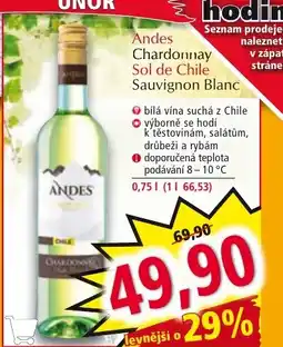 Norma Andes Chardonnay Sol de Chile Sauvignon Blanc nabídka