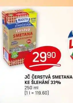 Flop JČ ČERSTVÁ SMETANA KE ŠLEHÁNÍ 33% 250 ml nabídka