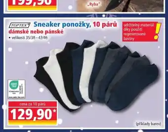 Norma TOPTEX Sneaker ponožky, 10 párů udržitelný materiál dámské nebo pánské nabídka